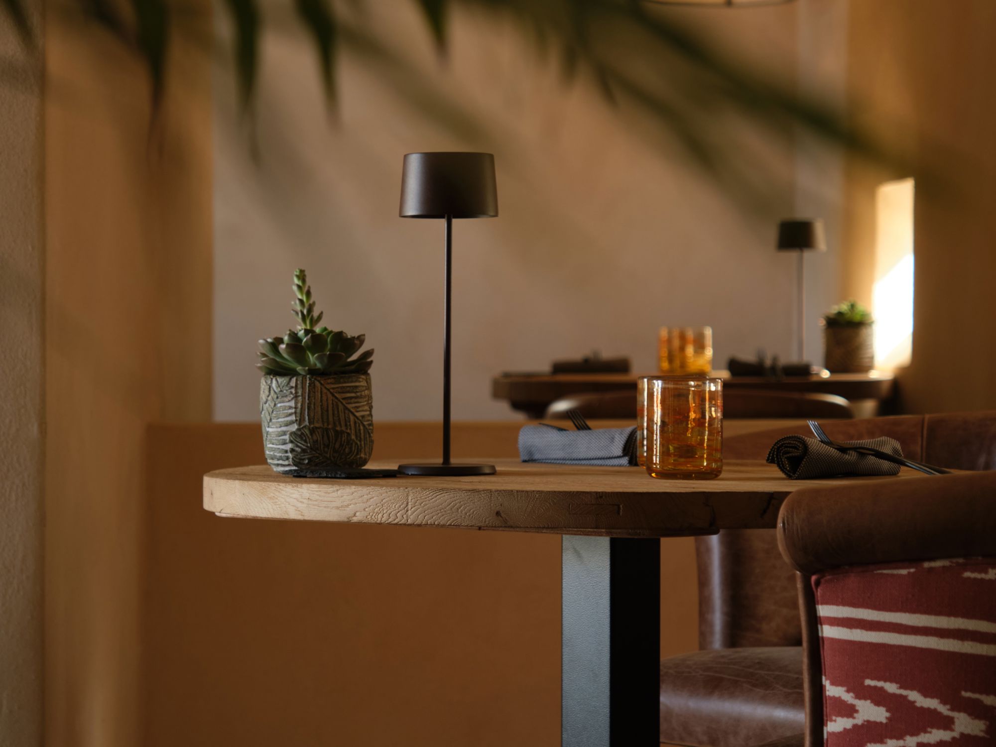 Interior tables at Sa Tafona